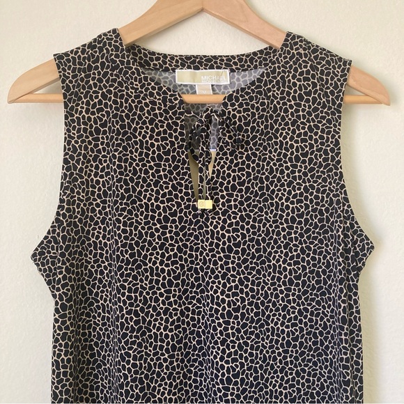 Michael Kors Animal Print Black and Tan Ruffled Midi Sundress | NWT - Picture 4 of 10